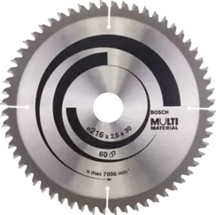 Tarcza pilarska do drewna i metalu MULTI MATERIAL Bosch 216x30 mm 60 zębów