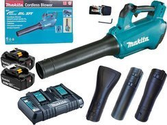 Dmuchawa akumulatorowa do liści z bezszczotkowym silnikiem 18V Makita + akumulator 2 x 5 Ah + ładowarka dwuportowa