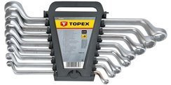 Zestaw kluczy oczkowych odgiętych ze stali CrV o rozmiarach 6 - 22  mm 8 sztuk Topex 35D856