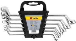 Zestaw kluczy oczkowych odgiętych ze stali CrV o rozmiarach 6 - 17  mm 6 sztuk Topex 35D855