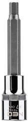 Końcówka sześciokątna na nasadce ze stali CrV S2 o rozmiarze 1/2" H7 x 100 mm Neo 08-782