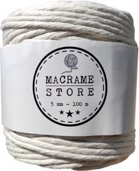 Sznurek do makramy bawełniany skręcany naturalny o rozmiarze 5 mm x 100 m Linotech