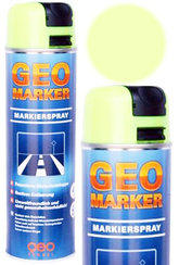 Farba fluorescencyjna geodezyjna drogowa żółta w sprayu o pojemności 500 ml Geo-Fennel Geo-Marker
