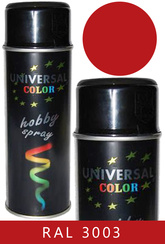 UniversalColor czerwony rub. Połysk spray 400 ml farba uniwersalna RAL 3003