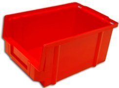 Pojemnik magazynowy warsztatowy plastikowy czerwony 20 x 10 cm ( NR. 1 )