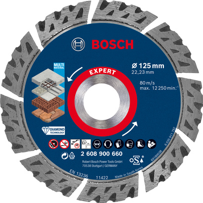 Diamentowa tarcza tnąca EXPERT MultiMaterial Bosch średnica 125 mm