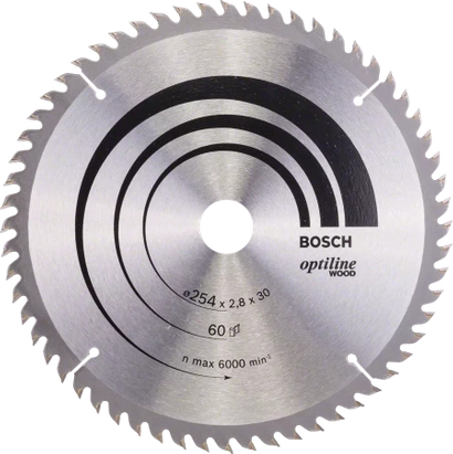 Tarcza pilarska do drewna OPTILINE WOOD Bosch 254x30 mm 60 zębów